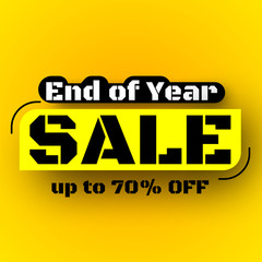 End of year sale banner. Vector illustration.