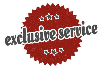 exclusive service sign. exclusive service round vintage retro label. exclusive service