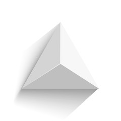 White pyramid with shadow. Vector illustration.