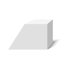 White polyhedron. Hexahedron. Package. Vector illustration.