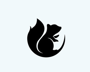 black Circle stand squirrel logo design inspiration © ShiipArts