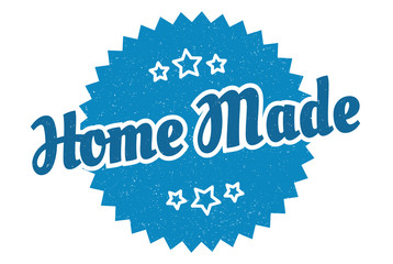 home made sign. home made round vintage retro label. home made