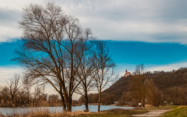 Beautiful winter view near Bogenberg, Bogen, Danube, Bavaria, Germany