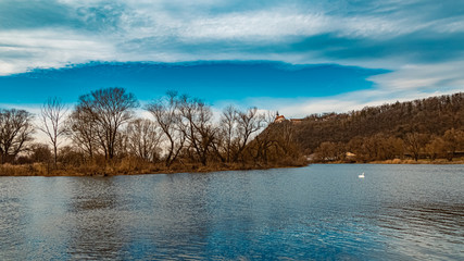 Beautiful winter view near Bogenberg, Bogen, Danube, Bavaria, Germany