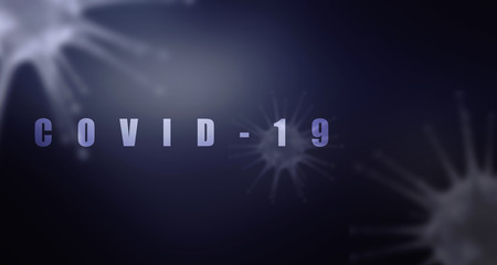 3d render Corona virus disease COVID-19. Microscopic view of a infectious virus