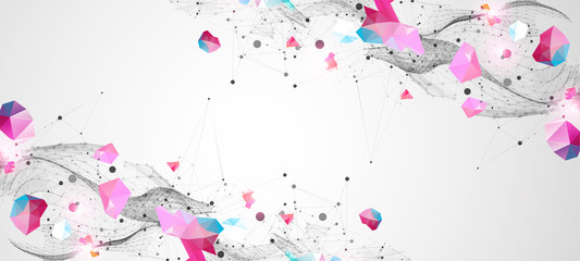 Trendy fluid cover design with plexus effect.