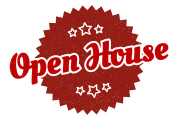 open house sign. open house round vintage retro label. open house