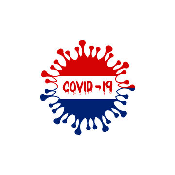 Coronavirus in Netherland, dutch flag for covid-19
