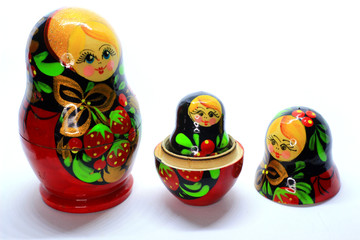 a photo of a babushka, a wooden statue from Russia which can be installed inside the statue itself