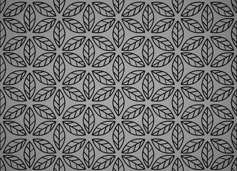 Flower geometric pattern. Seamless vector background. Black ornament. Ornament for fabric, wallpaper, packaging. Decorative print