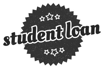 student loan sign. student loan round vintage retro label. student loan