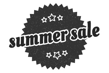 summer sale sign. summer sale round vintage retro label. summer sale