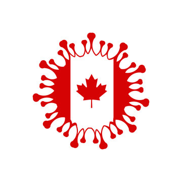 Coronavirus in Canada image with flag
