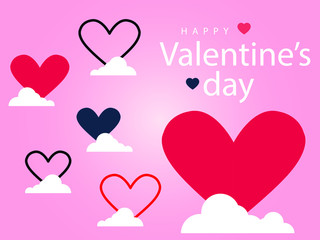 Happy valentine's day,hand writing heart,celebration card, hearts,love ,vector
