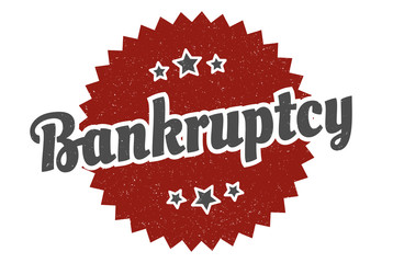 bankruptcy sign. bankruptcy round vintage retro label. bankruptcy