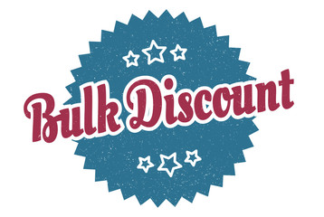 bulk discount sign. bulk discount round vintage retro label. bulk discount