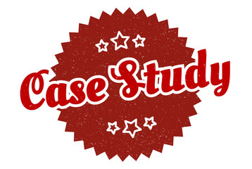 case study sign. case study round vintage retro label. case study