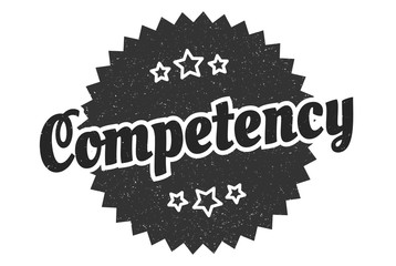 competency sign. competency round vintage retro label. competency