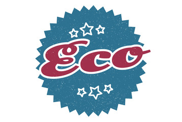 eco sign. eco round vintage retro label. eco