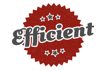efficient sign. efficient round vintage retro label. efficient