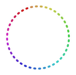 Circular and radial abstract mandalas, motifs, decoration design elements with spectrum colors. Generative geometric and abstract art shapes