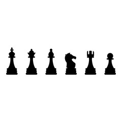 Vector Black Chess Silhouette Icons