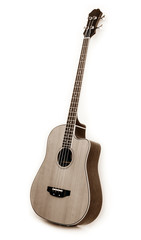 Fototapeta na wymiar acoustic guitar isolated on white background