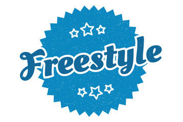 freestyle sign. freestyle round vintage retro label. freestyle