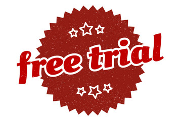 free trial sign. free trial round vintage retro label. free trial