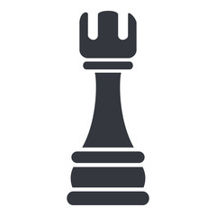 Vector Single Black Chess Rook.