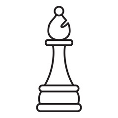 Vector Outline Bishop Chess Icon