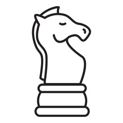 Vector Outline Knight Chess Icon