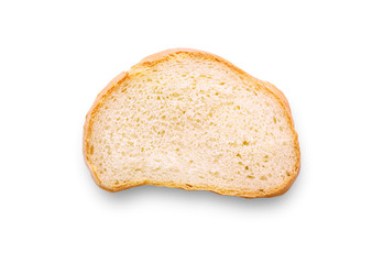 Piece of bread isolated on white