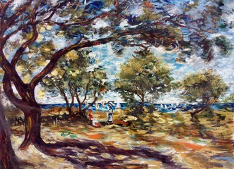 Art Oil painting Fine art color tree atmosphere in thailand , Pierre-Auguste Renoir