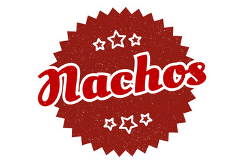 nachos sign. nachos round vintage retro label. nachos