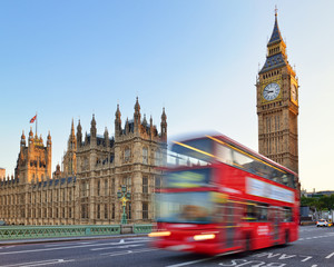 Fototapeta na wymiar London, Houses of Parliament and Big Ben from Westminster Bridge. England, United Kingdom