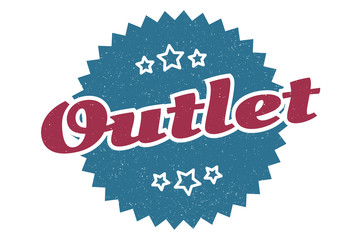 outlet sign. outlet round vintage retro label. outlet