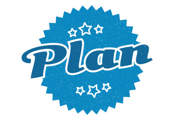 plan sign. plan round vintage retro label. plan