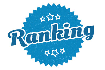 ranking sign. ranking round vintage retro label. ranking