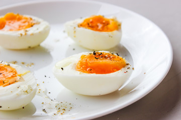 Boiled eggs on a plate
