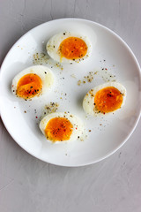Boiled eggs on a plate