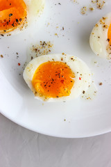 Boiled eggs on a plate