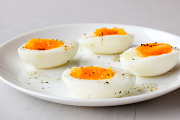 Boiled eggs on a plate