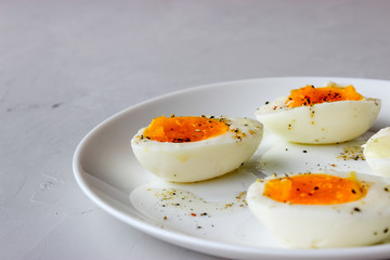Boiled eggs on a plate