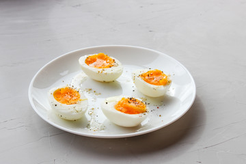 Boiled eggs on a plate