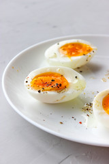 Boiled eggs on a plate