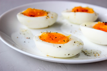 Boiled eggs on a plate