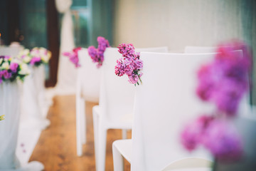 Wedding chairs decoration vintage flowers 
