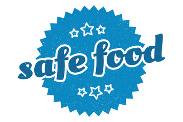 safe food sign. safe food round vintage retro label. safe food