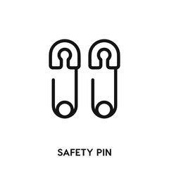safety pin icon vector. safety pin symbol sign.